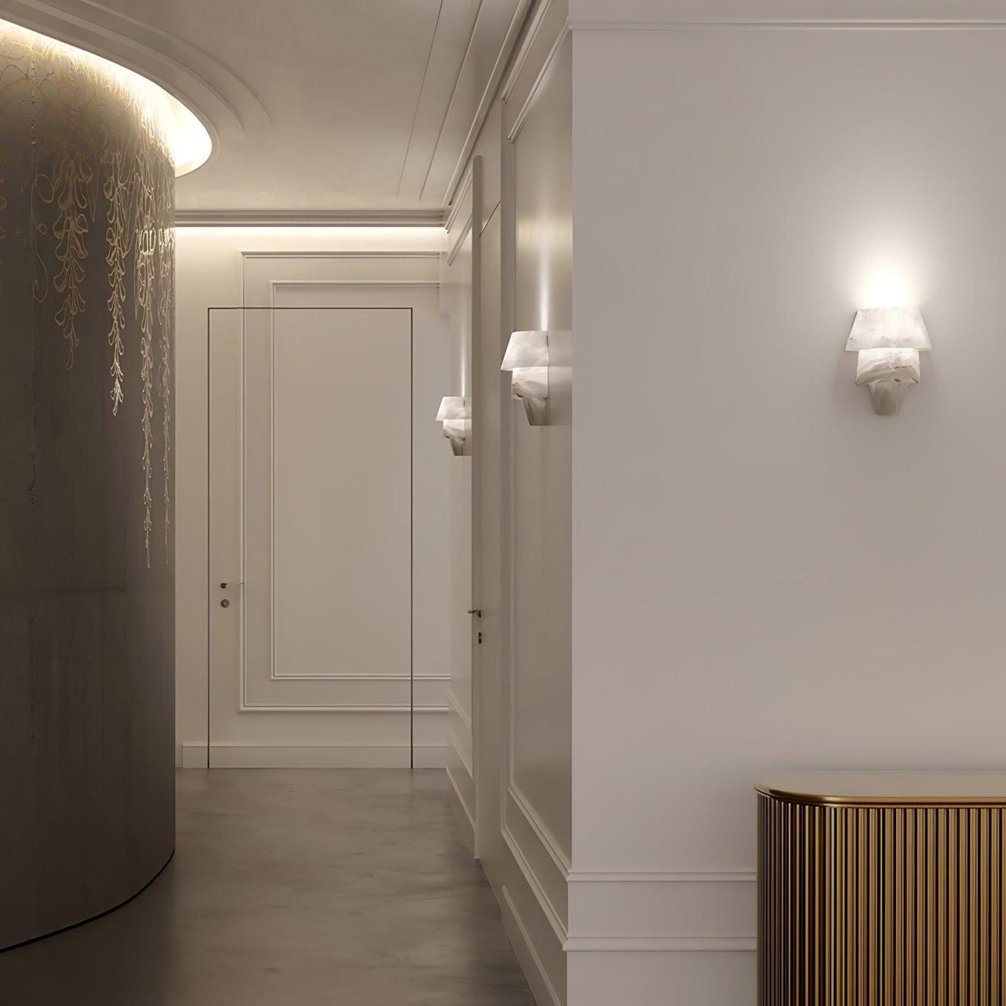 Professional Laboratory Alabaster Wall Light with Adjustable Brightnes