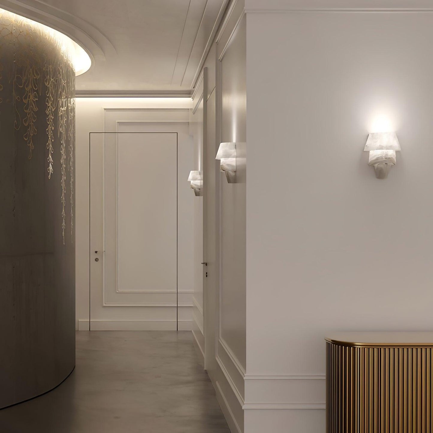 Professional Laboratory Alabaster Wall Light with Adjustable Brightnes