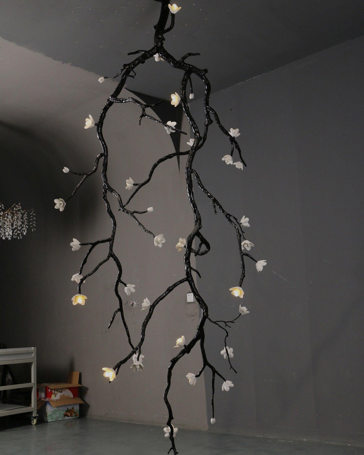 Elegant Large Long Branch Flower Chandelier with Adjustable Height & D