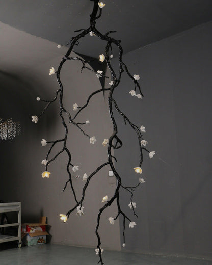 Elegant Large Long Branch Flower Chandelier with Adjustable Height & D