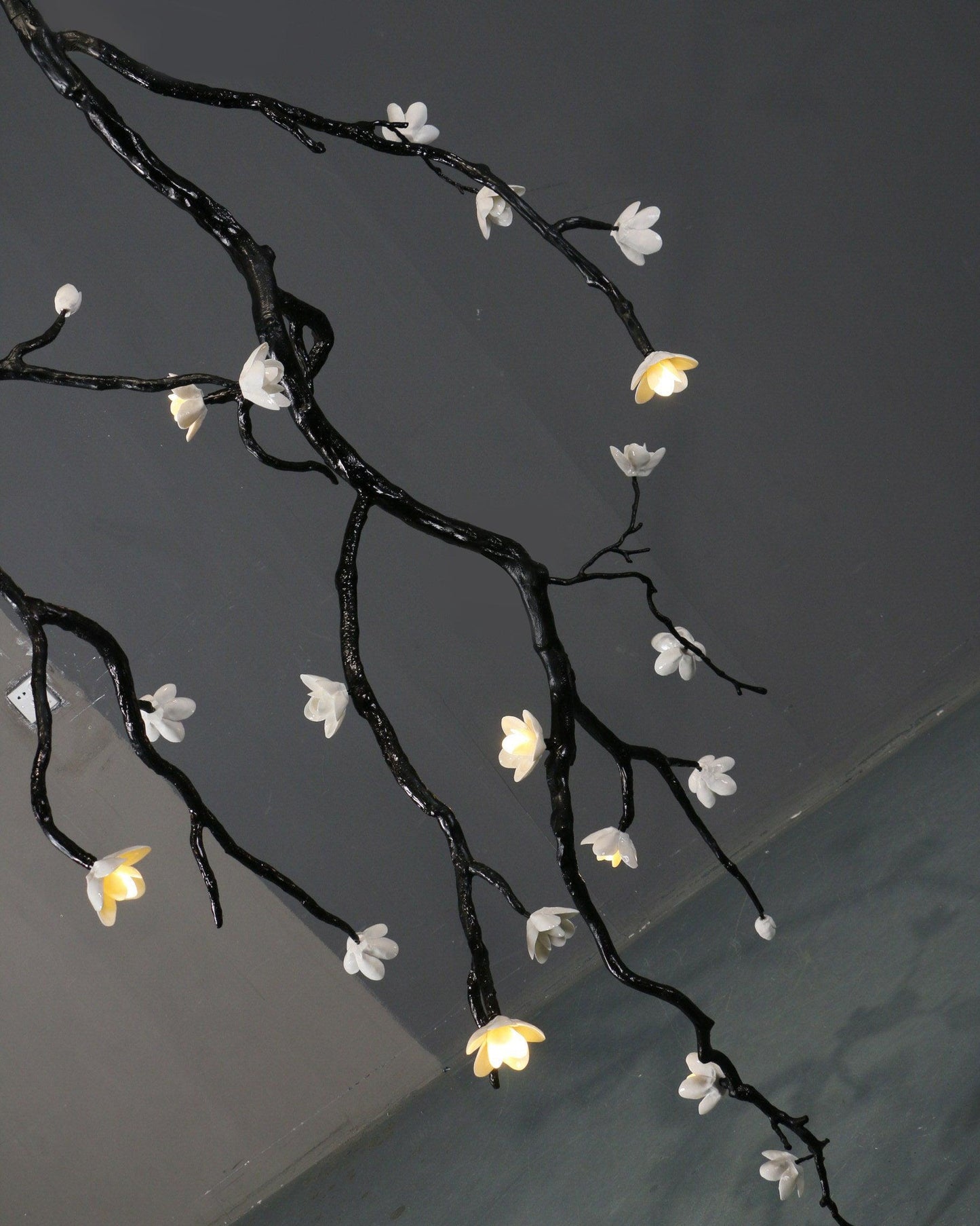 Elegant Large Long Branch Flower Chandelier with Adjustable Height & D