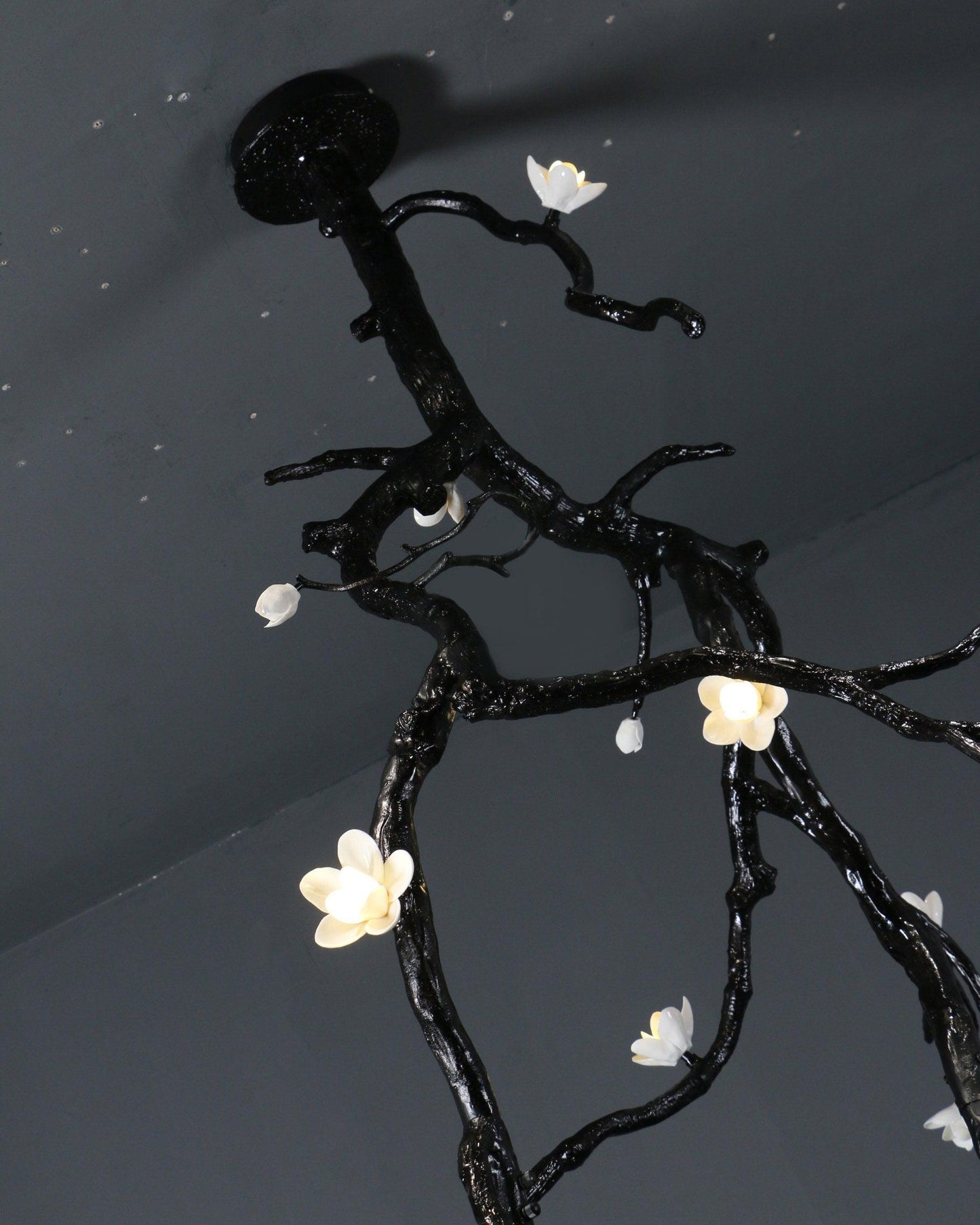 Elegant Large Long Branch Flower Chandelier with Adjustable Height & D