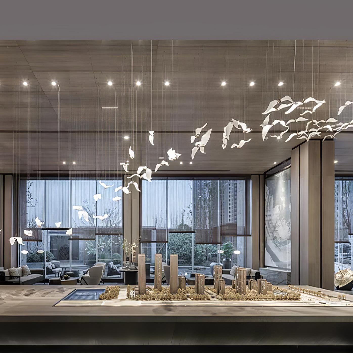 Elegant Large Seagull Chandelier - Adjustable Height, Energy-Efficient