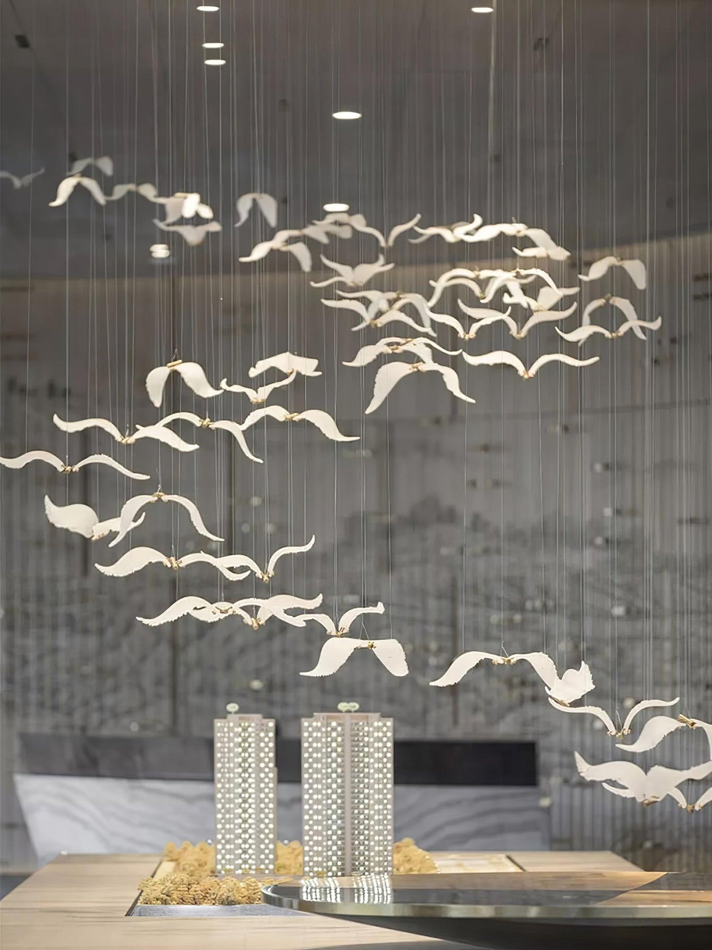 Elegant Large Seagull Chandelier - Adjustable Height, Energy-Efficient