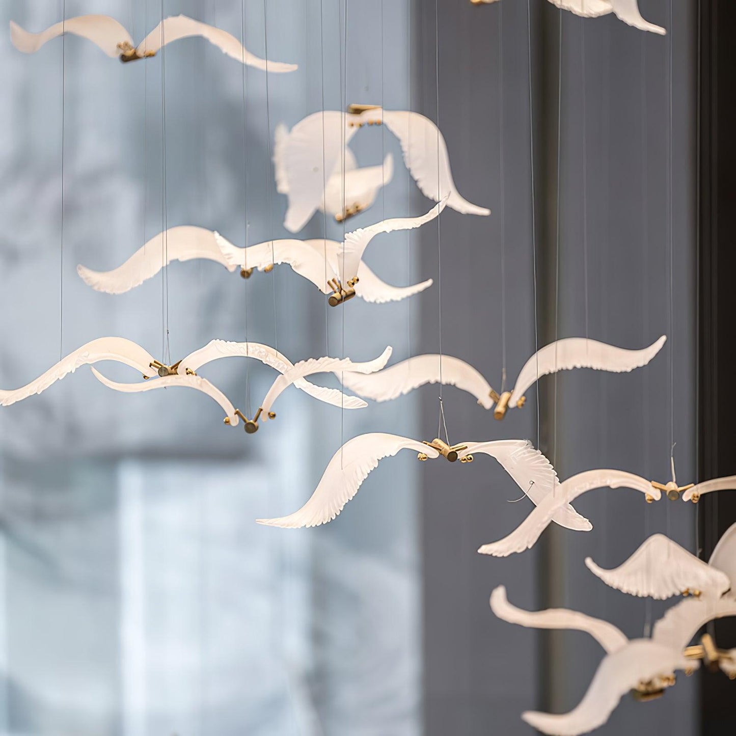 Elegant Large Seagull Chandelier - Adjustable Height, Energy-Efficient