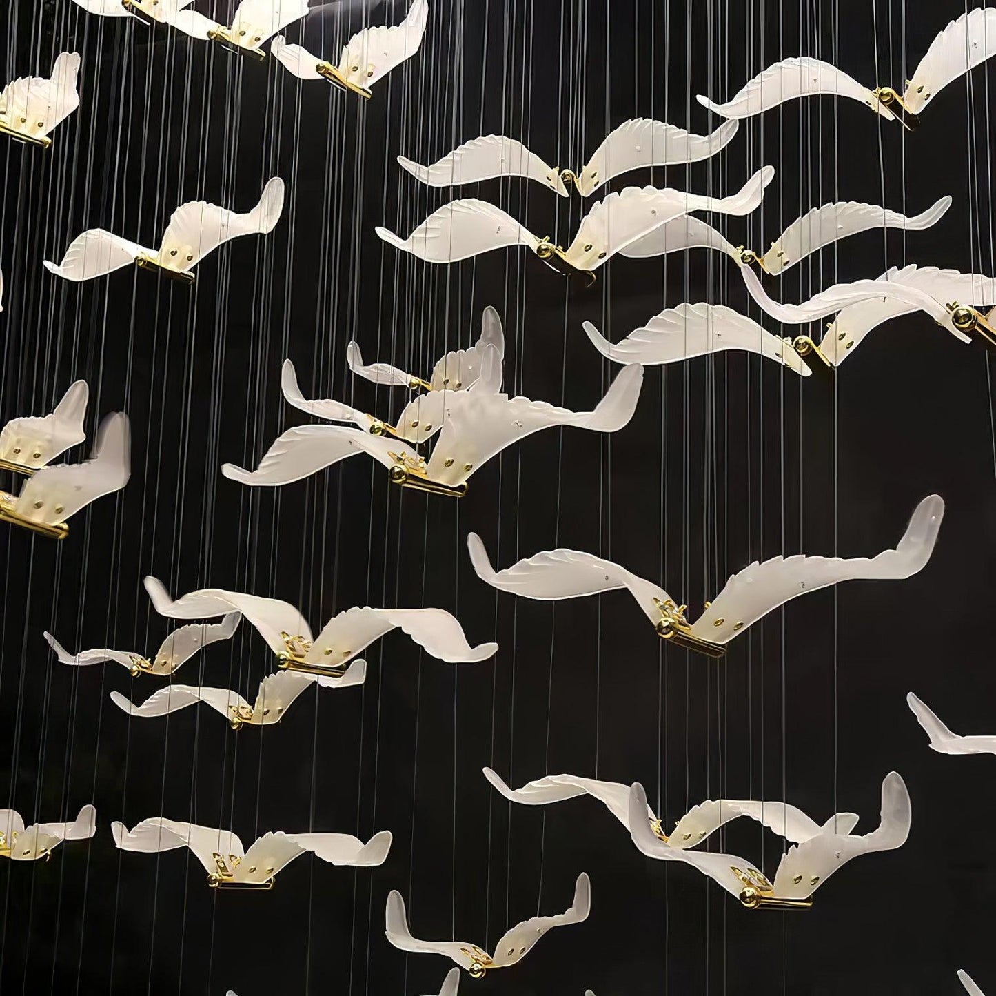 Elegant Large Seagull Chandelier - Adjustable Height, Energy-Efficient