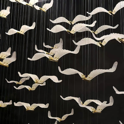 Elegant Large Seagull Chandelier - Adjustable Height, Energy-Efficient