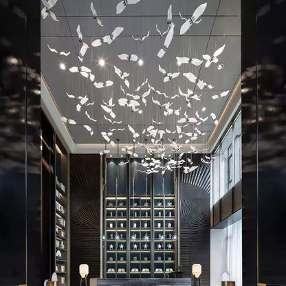 Elegant Large Seagull Chandelier - Adjustable Height, Energy-Efficient