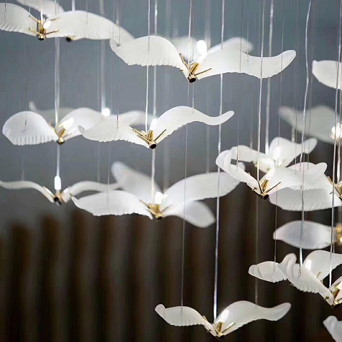 Elegant Large Seagull Chandelier - Adjustable Height, Energy-Efficient