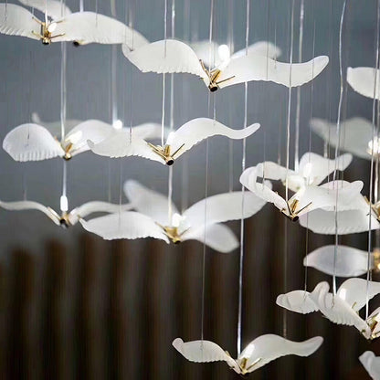 Elegant Large Seagull Chandelier - Adjustable Height, Energy-Efficient