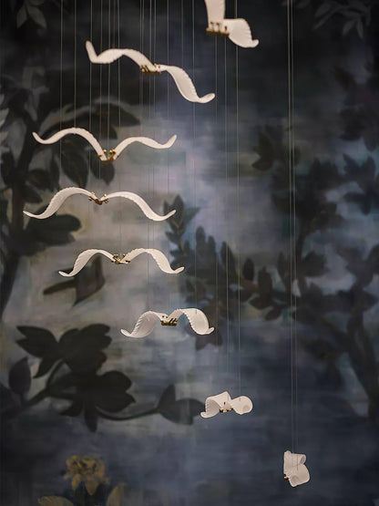 Elegant Large Seagull Chandelier - Adjustable Height, Energy-Efficient