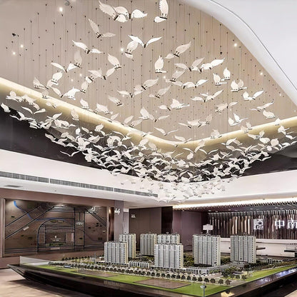 Elegant Large Seagull Chandelier - Adjustable Height, Energy-Efficient