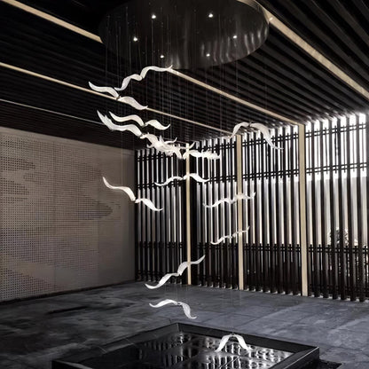 Elegant Large Seagull Chandelier - Adjustable Height, Energy-Efficient