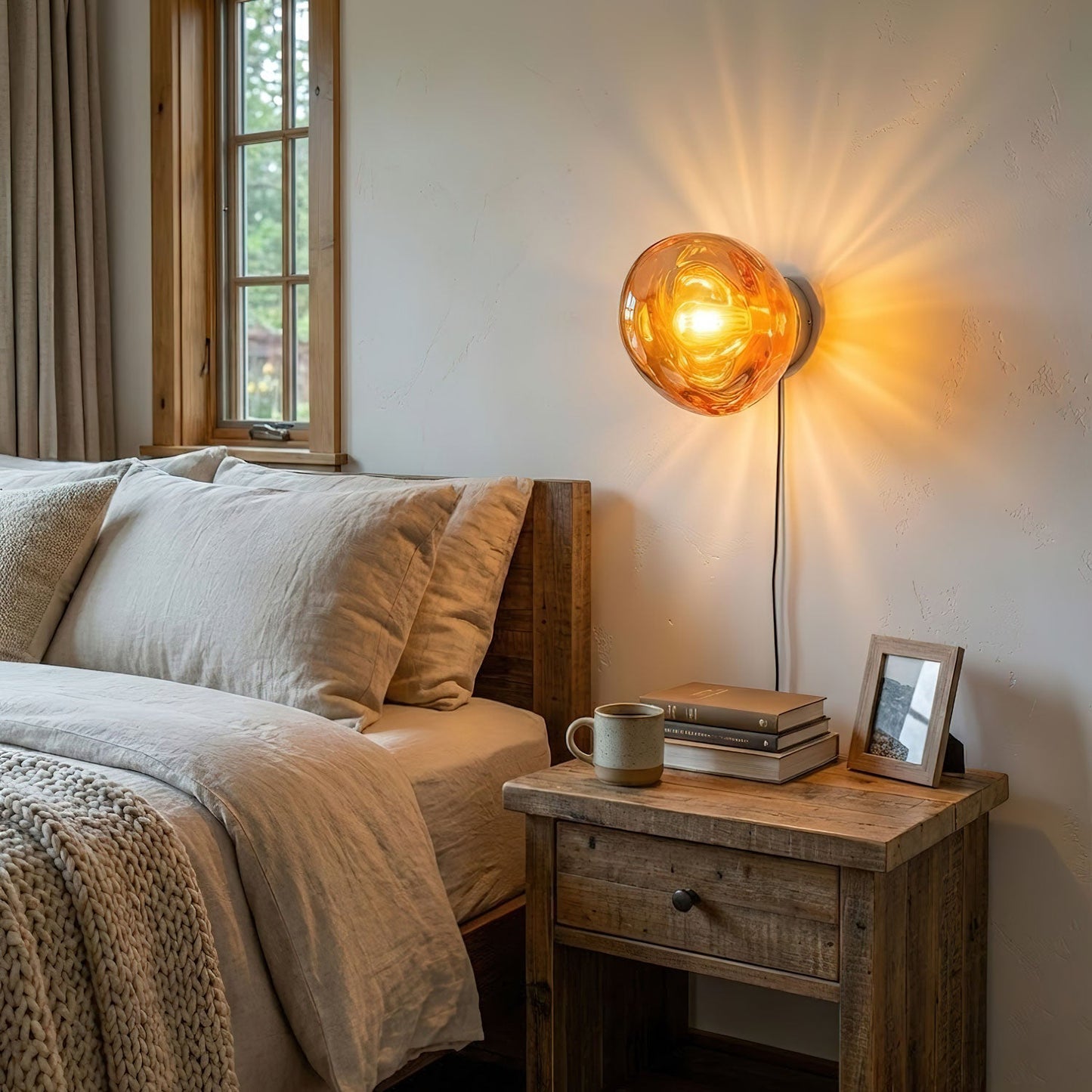 Lava Plug-in Wall Lamp - Adjustable Brightness & Modern Design