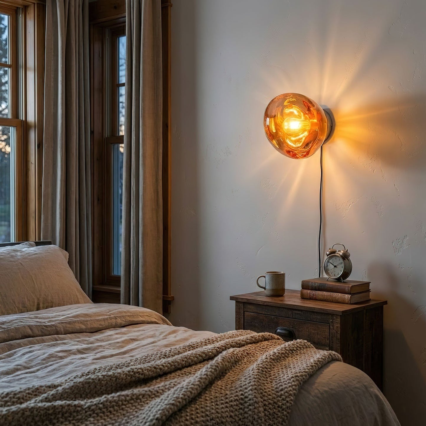 Lava Plug-in Wall Lamp - Adjustable Brightness & Modern Design