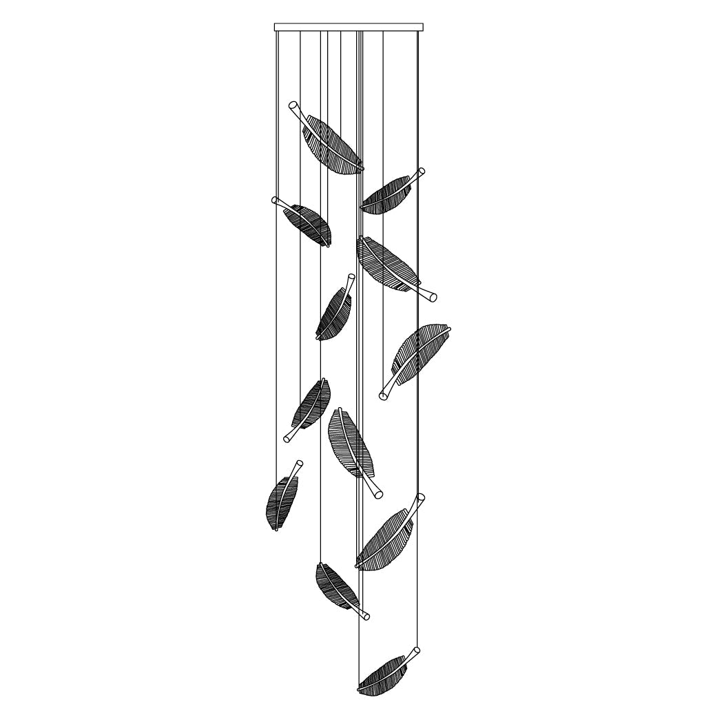 Modern Leaf LED Chandelier - Dimmable, Energy-Efficient Lighting