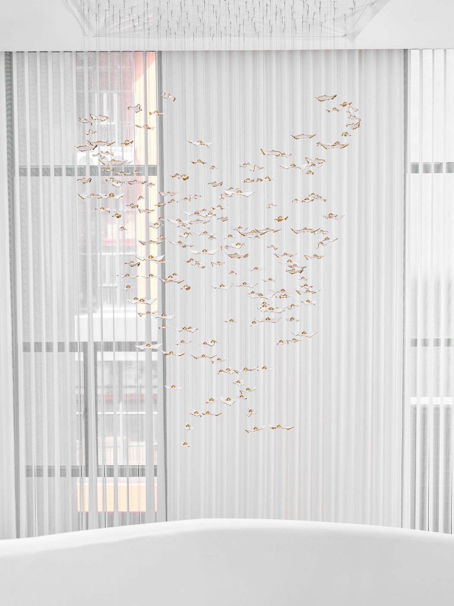 Customizable Leaf Twisted Sculptural Chandelier with Adjustable Height