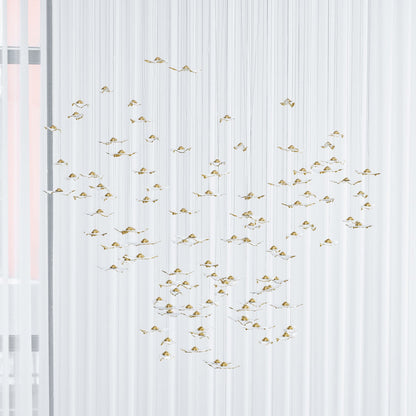 Customizable Leaf Twisted Sculptural Chandelier with Adjustable Height