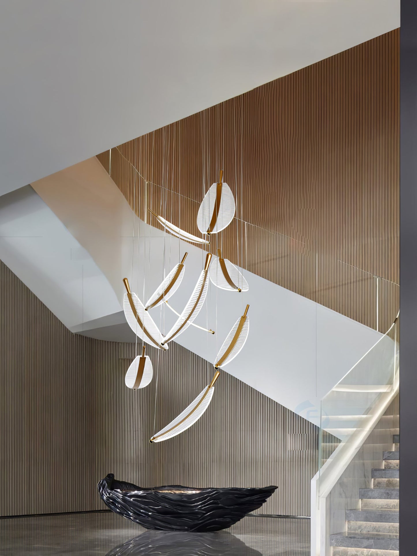 Modern Leaf LED Chandelier - Dimmable, Energy-Efficient Lighting