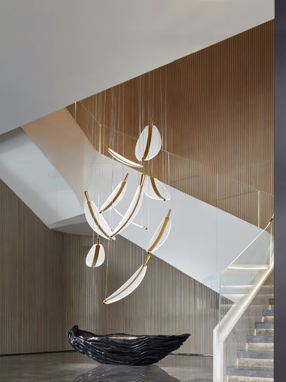 Modern Leaf LED Chandelier - Dimmable, Energy-Efficient Lighting