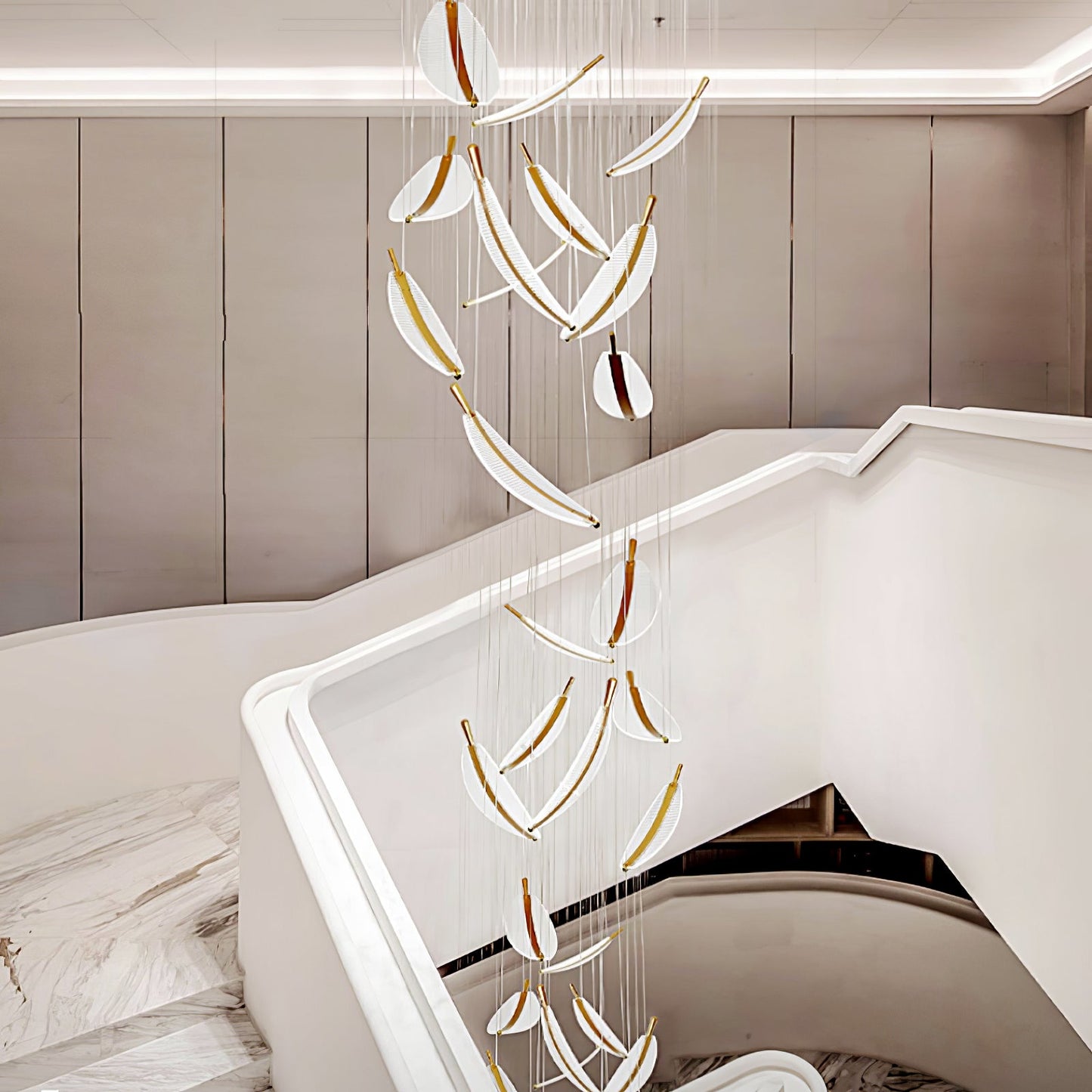 Modern Leaf LED Chandelier - Dimmable, Energy-Efficient Lighting
