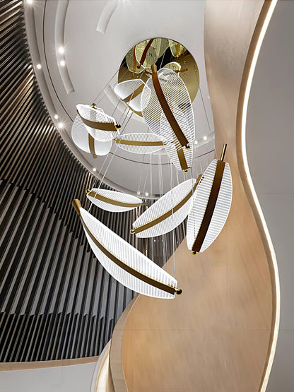Modern Leaf LED Chandelier - Dimmable, Energy-Efficient Lighting
