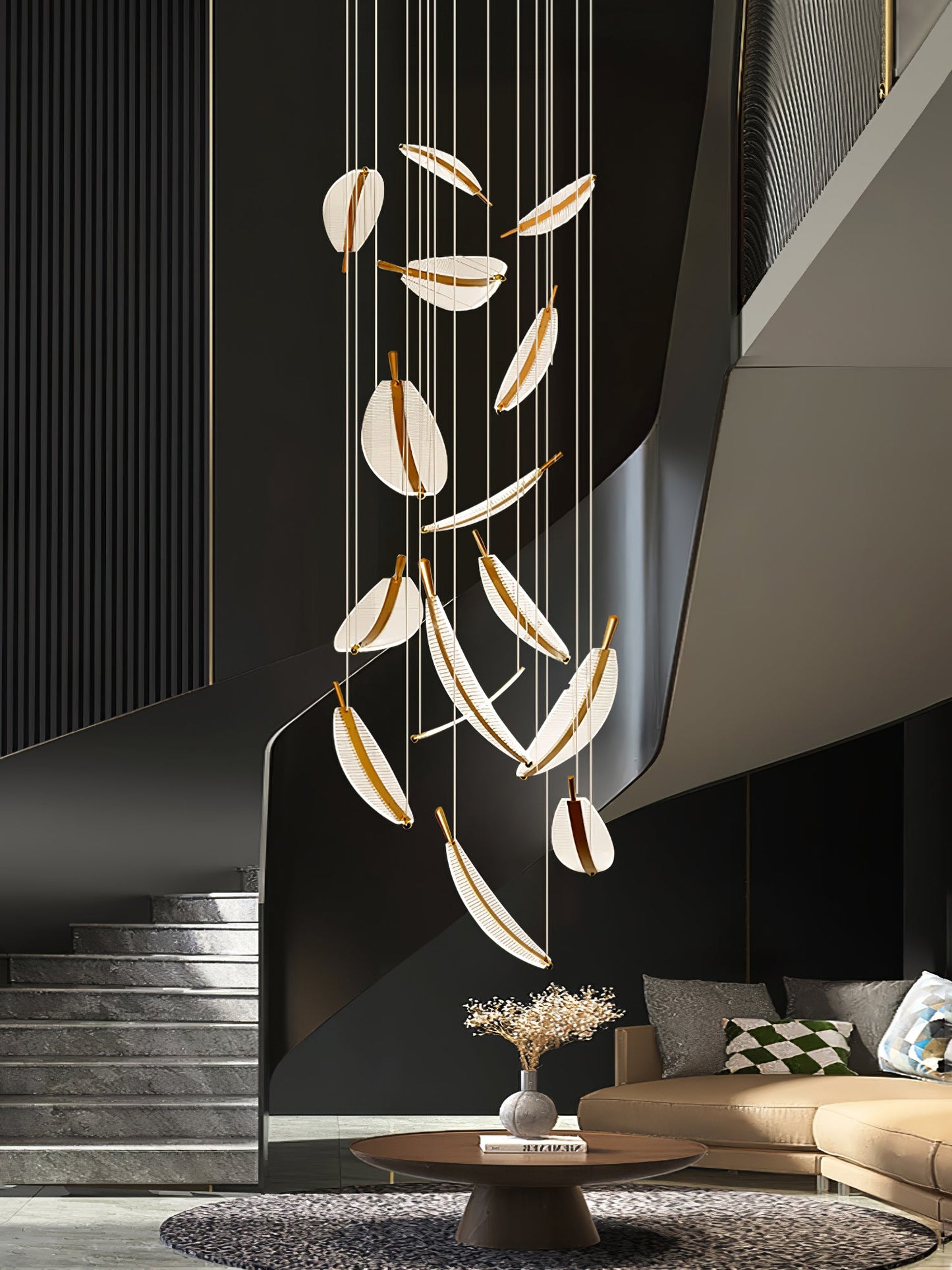 Modern Leaf LED Chandelier - Dimmable, Energy-Efficient Lighting