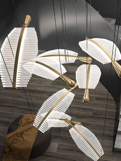Modern Leaf LED Chandelier - Dimmable, Energy-Efficient Lighting