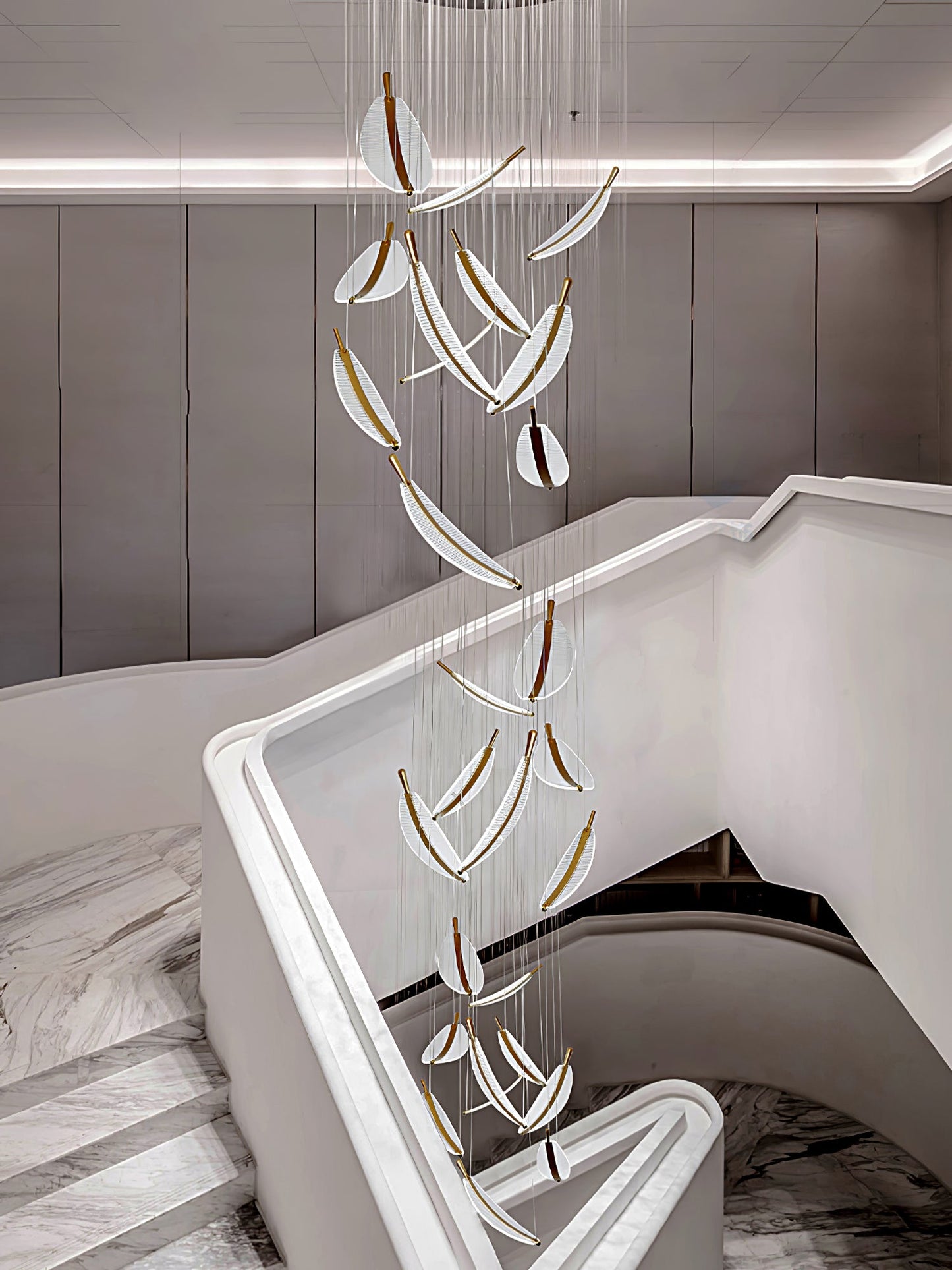 Modern Leaf LED Chandelier - Dimmable, Energy-Efficient Lighting