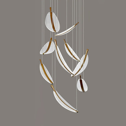 Modern Leaf LED Chandelier - Dimmable, Energy-Efficient Lighting