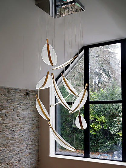 Modern Leaf LED Chandelier - Dimmable, Energy-Efficient Lighting