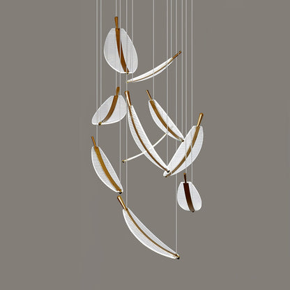 Modern Leaf LED Chandelier - Dimmable, Energy-Efficient Lighting