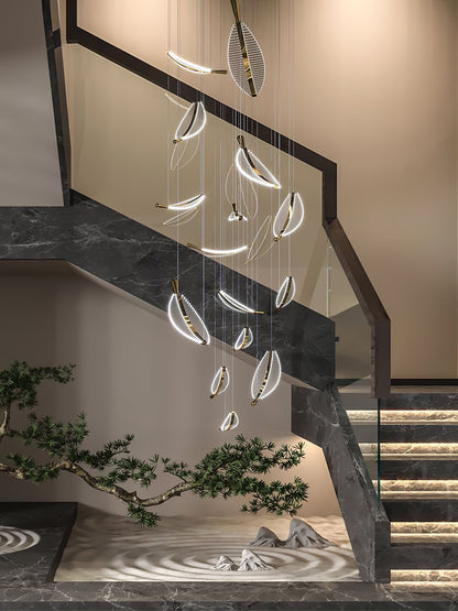 Modern Leaf LED Chandelier - Dimmable, Energy-Efficient Lighting