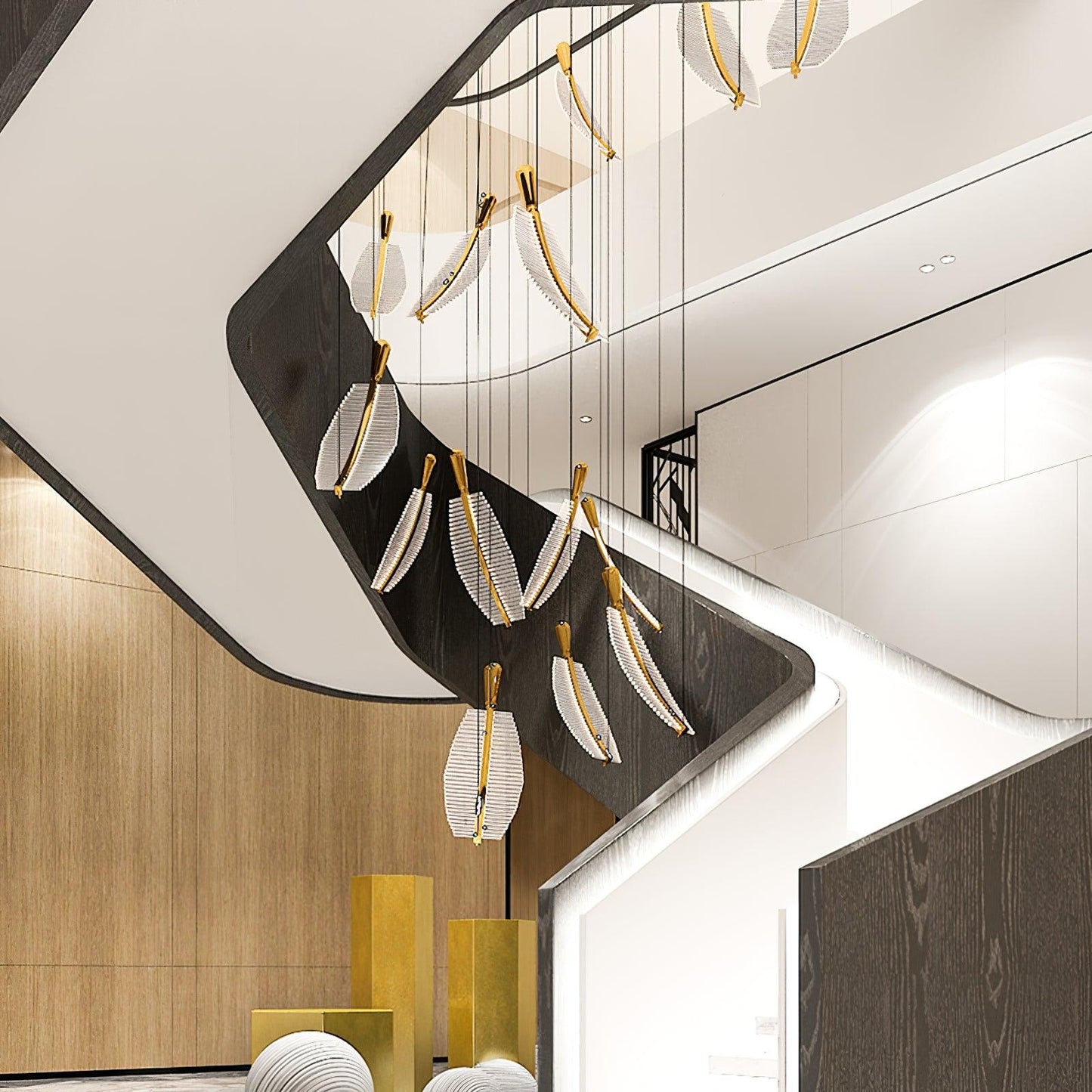 Modern Leaf LED Chandelier - Dimmable, Energy-Efficient Lighting
