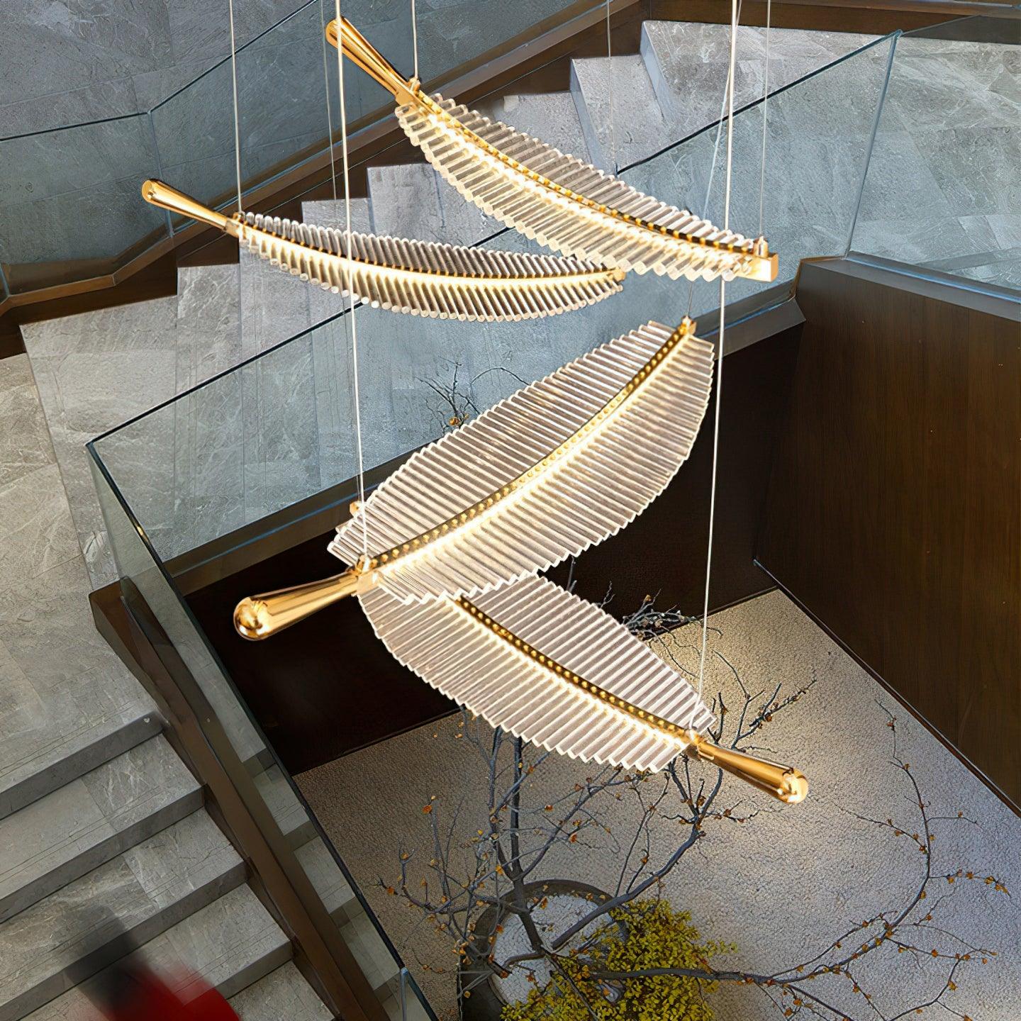 Modern Leaf LED Chandelier - Dimmable, Energy-Efficient Lighting