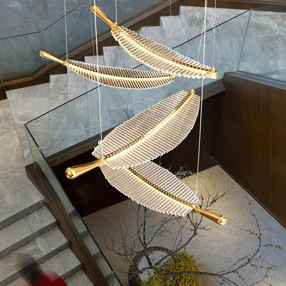 Modern Leaf LED Chandelier - Dimmable, Energy-Efficient Lighting