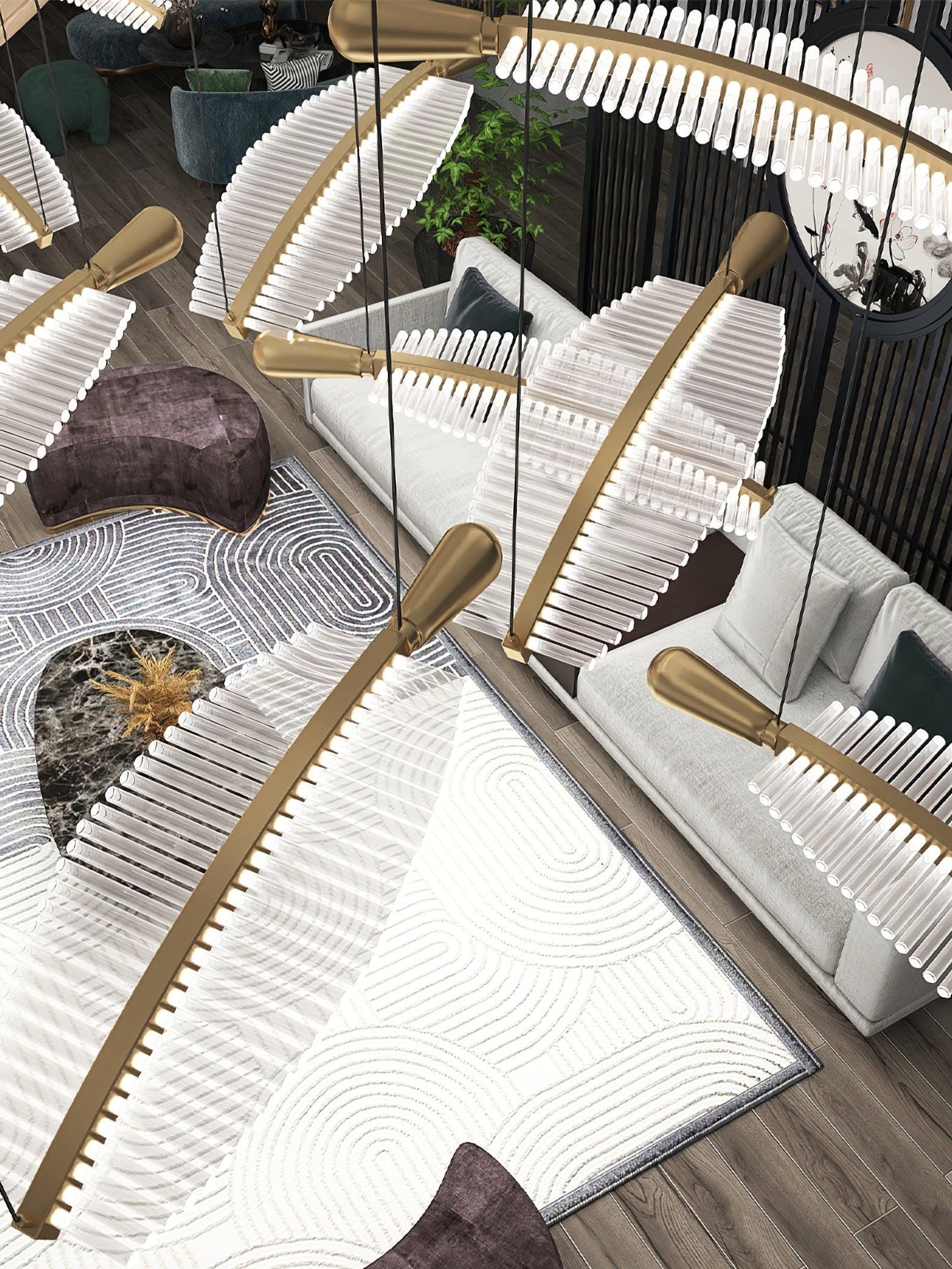 Modern Leaf LED Chandelier - Dimmable, Energy-Efficient Lighting