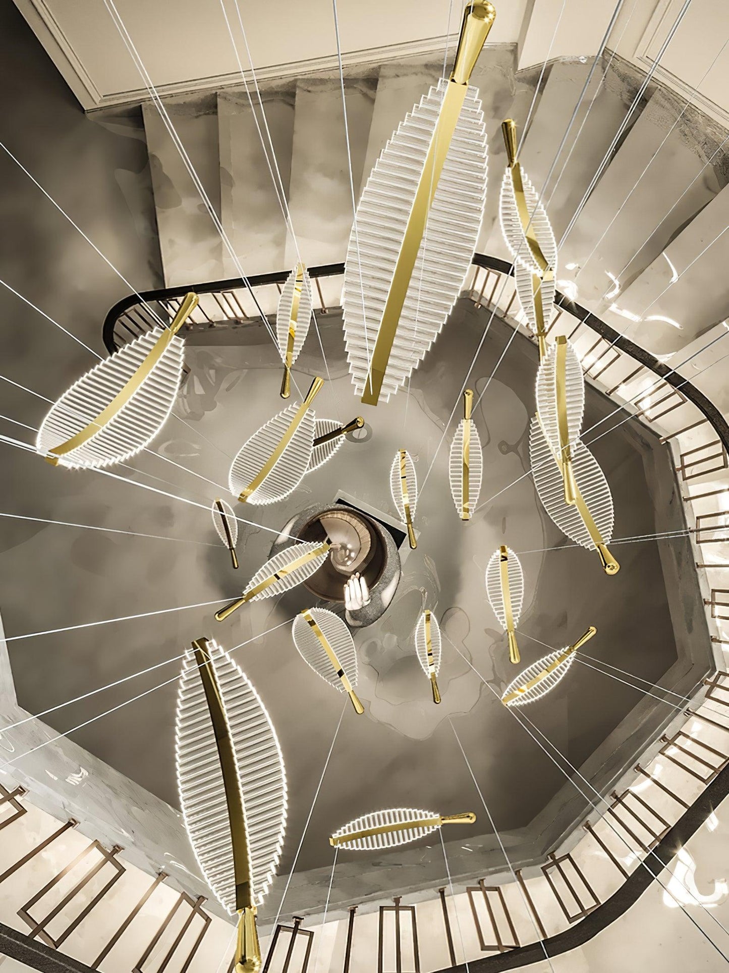 Modern Leaf LED Chandelier - Dimmable, Energy-Efficient Lighting