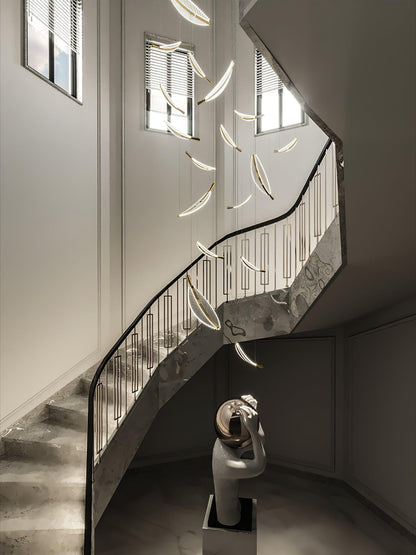 Modern Leaf LED Chandelier - Dimmable, Energy-Efficient Lighting