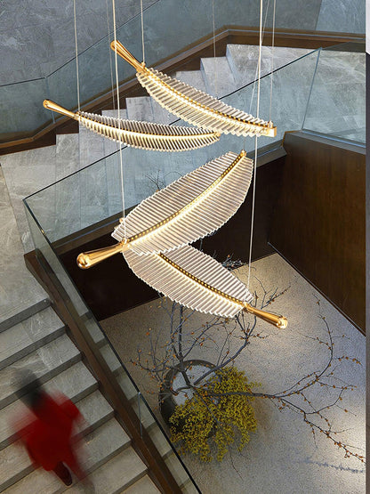 Modern Leaf LED Chandelier - Dimmable, Energy-Efficient Lighting