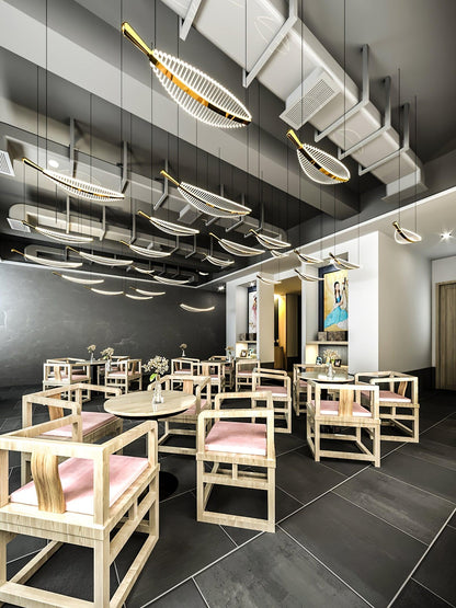 Modern Leaf LED Chandelier - Dimmable, Energy-Efficient Lighting