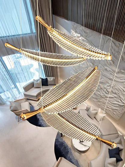 Modern Leaf LED Chandelier - Dimmable, Energy-Efficient Lighting