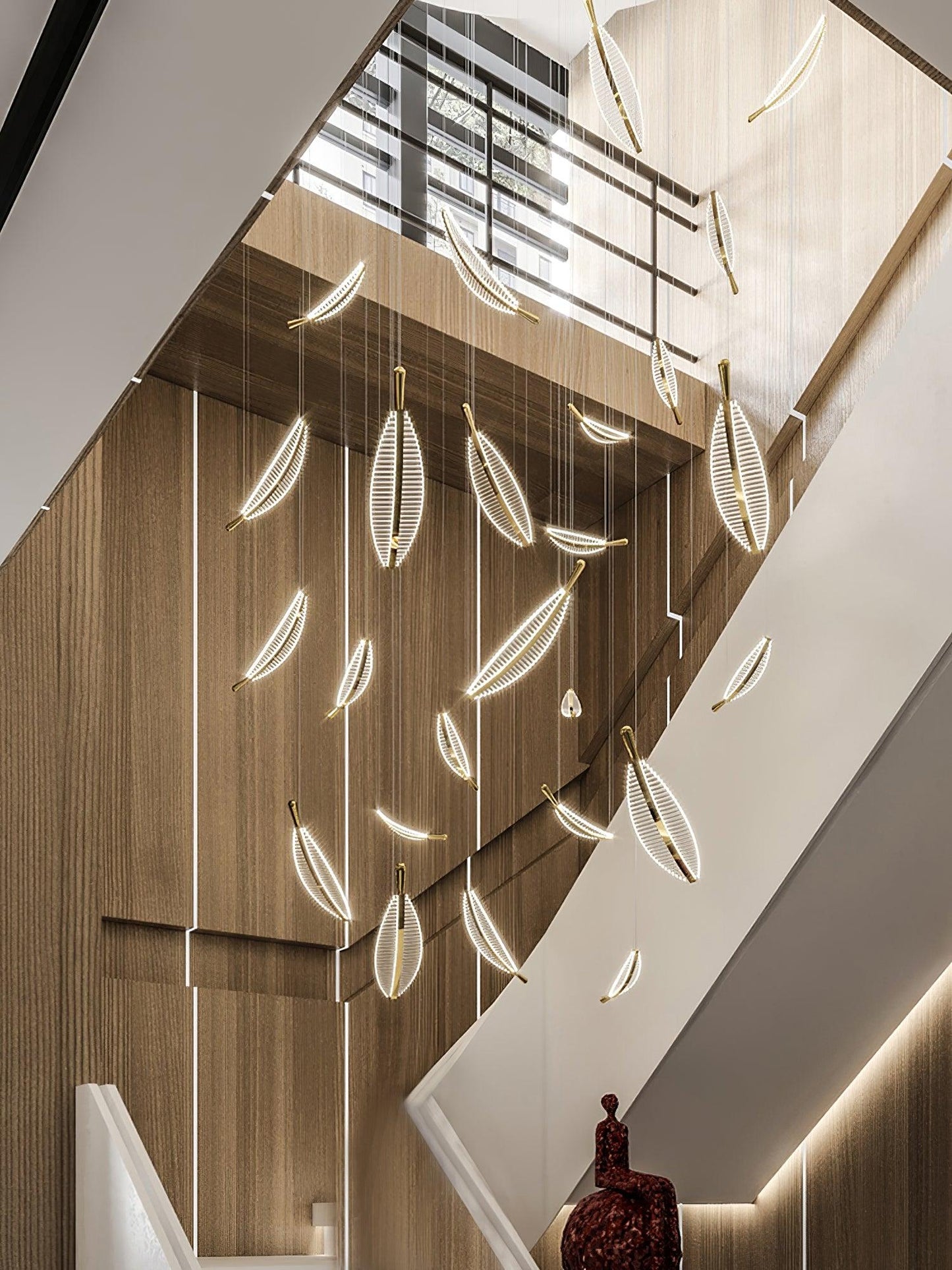 Modern Leaf LED Chandelier - Dimmable, Energy-Efficient Lighting