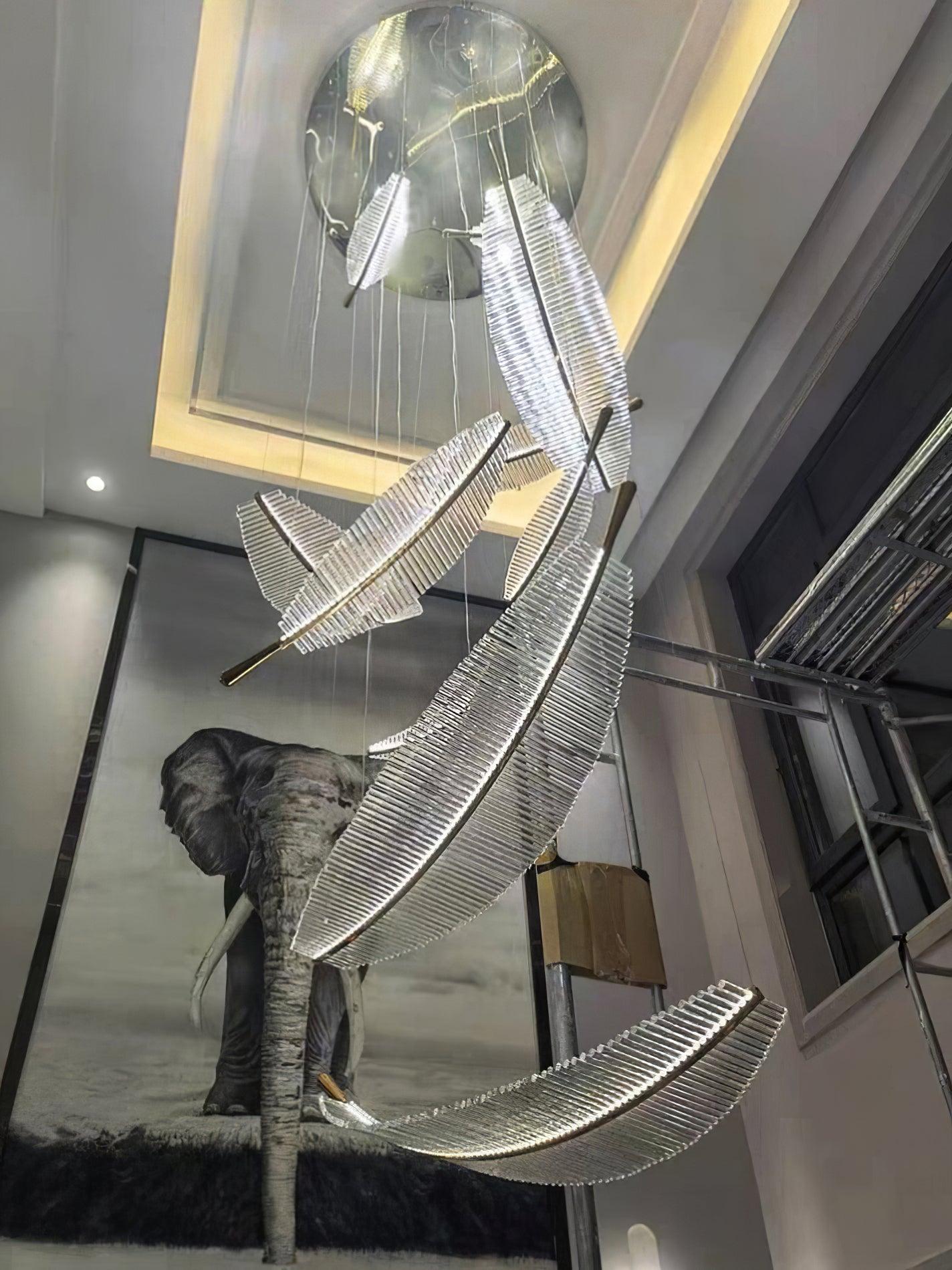 Modern Leaf LED Chandelier - Dimmable, Energy-Efficient Lighting