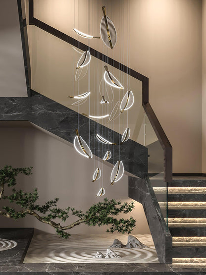 Modern Leaf LED Chandelier - Dimmable, Energy-Efficient Lighting