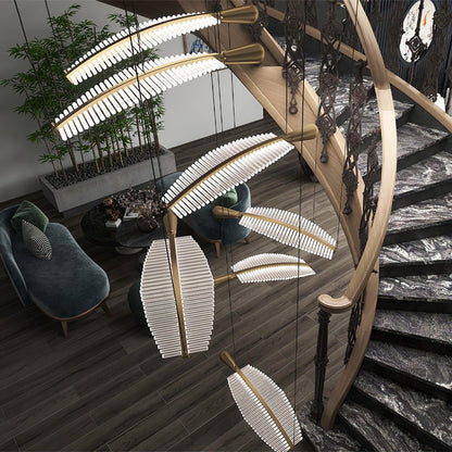 Modern Leaf LED Chandelier - Dimmable, Energy-Efficient Lighting