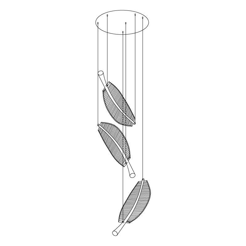 Modern Leaf LED Chandelier - Dimmable, Energy-Efficient Lighting
