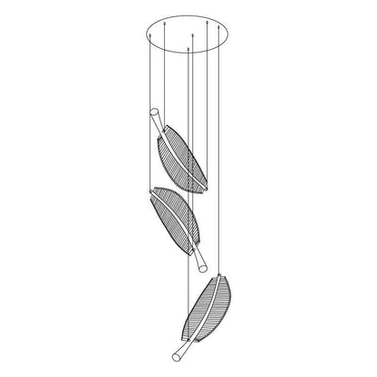 Modern Leaf LED Chandelier - Dimmable, Energy-Efficient Lighting