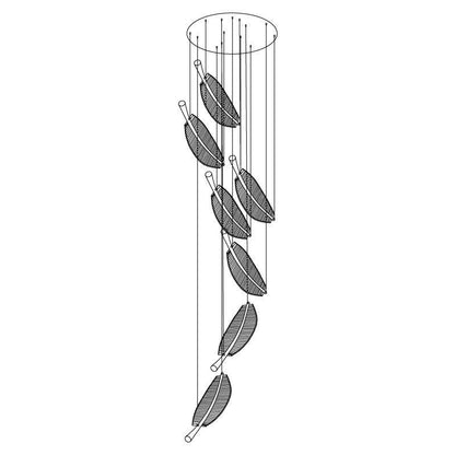 Modern Leaf LED Chandelier - Dimmable, Energy-Efficient Lighting