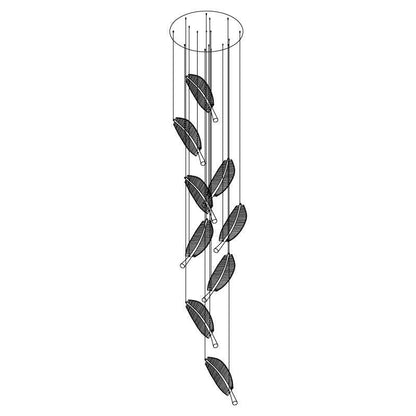 Modern Leaf LED Chandelier - Dimmable, Energy-Efficient Lighting